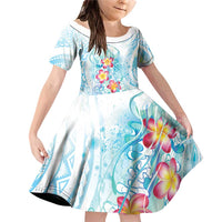 Sea Blue Polynesian Jellyfish Family Matching Off Shoulder Short Dress and Hawaiian Shirt Watercolor Glows - Polynesian Pride