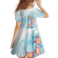 Sea Blue Polynesian Jellyfish Family Matching Puletasi and Hawaiian Shirt Watercolor Glows - Polynesian Pride