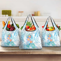 Sea Blue Polynesian Jellyfish Grocery Bag Watercolor Glows LT7 3-pack One Size Light Blue - Polynesian Pride