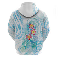 Sea Blue Polynesian Jellyfish Hoodie Watercolor Glows LT7 - Polynesian Pride