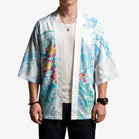 Sea Blue Polynesian Jellyfish Kimono Watercolor Glows - Polynesian Pride