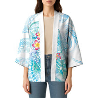 Sea Blue Polynesian Jellyfish Kimono Watercolor Glows - Polynesian Pride