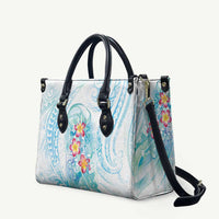 Sea Blue Polynesian Jellyfish Leather Bag Watercolor Glows - Polynesian Pride