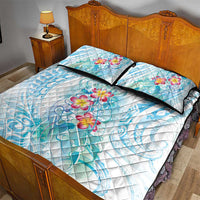 Sea Blue Polynesian Jellyfish Quilt Bed Set Watercolor Glows - Polynesian Pride