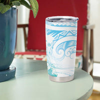 Sea Blue Polynesian Jellyfish Tumbler Cup Watercolor Glows - Polynesian Pride