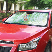 Summer Green Polynesian Jellyfish Auto Sun Shade Watercolor Glows - Polynesian Pride