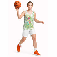 Summer Green Polynesian Jellyfish Basketball Jersey Watercolor Glows LT7 - Polynesian Pride