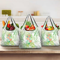 Summer Green Polynesian Jellyfish Grocery Bag Watercolor Glows LT7 3-pack One Size Light Green - Polynesian Pride