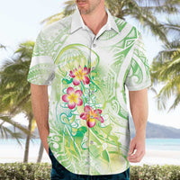 Summer Green Polynesian Jellyfish Hawaiian Shirt Watercolor Glows - Polynesian Pride