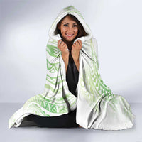 Summer Green Polynesian Jellyfish Hooded Blanket Watercolor Glows - Polynesian Pride