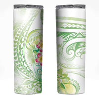 Summer Green Polynesian Jellyfish Skinny Tumbler Watercolor Glows - Polynesian Pride