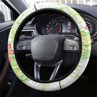 Summer Green Polynesian Jellyfish Steering Wheel Cover Watercolor Glows - Polynesian Pride