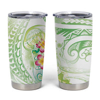 Summer Green Polynesian Jellyfish Tumbler Cup Watercolor Glows - Polynesian Pride