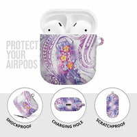Lavender Polynesian Jellyfish AirPods Case Watercolor Glows - Polynesian Pride