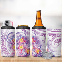 Lavender Polynesian Jellyfish 4 in 1 Can Cooler Tumbler Watercolor Glows - Polynesian Pride