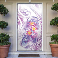 Lavender Polynesian Jellyfish Door Cover Watercolor Glows - Polynesian Pride