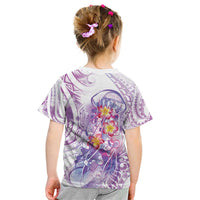 Lavender Polynesian Jellyfish Kid T Shirt Watercolor Glows - Polynesian Pride