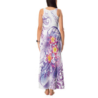 Lavender Polynesian Jellyfish Tank Maxi Dress Watercolor Glows - Polynesian Pride