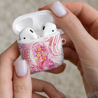 Rose Pink Polynesian Jellyfish AirPods Case Watercolor Glows - Polynesian Pride