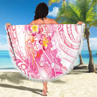 Rose Pink Polynesian Jellyfish Beach Blanket Watercolor Glows - Polynesian Pride