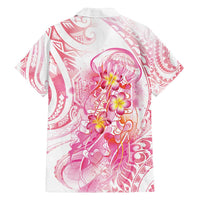 Rose Pink Polynesian Jellyfish Family Matching Long Sleeve Bodycon Dress and Hawaiian Shirt Watercolor Glows - Polynesian Pride