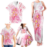 Rose Pink Polynesian Jellyfish Family Matching Tank Maxi Dress and Hawaiian Shirt Watercolor Glows LT7 - Polynesian Pride