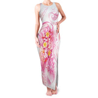 Rose Pink Polynesian Jellyfish Family Matching Tank Maxi Dress and Hawaiian Shirt Watercolor Glows LT7 Mom's Dress Rose Pink - Polynesian Pride