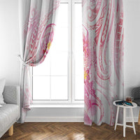 Rose Pink Polynesian Jellyfish Window Curtain Watercolor Glows - Polynesian Pride