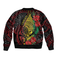 Vanuatu Meri Krismas Sleeve Zip Bomber Jacket Conch Shell Tribal Art