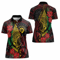 Vanuatu Meri Krismas Women Polo Shirt Conch Shell Tribal Art