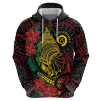 Vanuatu Meri Krismas Zip Hoodie Conch Shell Tribal Art