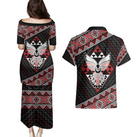 Taniko Aotearoa Couples Matching Puletasi and Hawaiian Shirt Poutama Mix Piwakawaka - Ver02