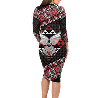 Taniko Aotearoa Family Matching Long Sleeve Bodycon Dress and Hawaiian Shirt Poutama Mix Piwakawaka - Ver02 LT7 - Polynesian Pride