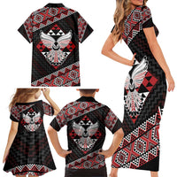 Taniko Aotearoa Family Matching Short Sleeve Bodycon Dress and Hawaiian Shirt Poutama Mix Piwakawaka - Ver02 LT7 - Polynesian Pride