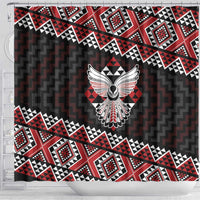 Taniko Aotearoa Shower Curtain Poutama Mix Piwakawaka - Ver02