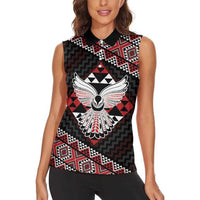 Taniko Aotearoa Women Sleeveless Polo Shirt Poutama Mix Piwakawaka - Ver02 LT7 - Polynesian Pride