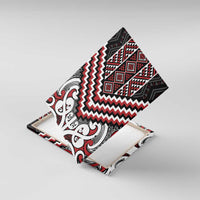 Maori Tukutuku Taniko Motifs Canvas Wall Art Red Poutama Mix Kowhaiwhai