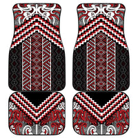 Maori Tukutuku Taniko Motifs Car Mats Red Poutama Mix Kowhaiwhai LT7 - Polynesian Pride