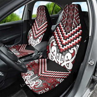 Maori Tukutuku Taniko Motifs Car Seat Cover Red Poutama Mix Kowhaiwhai LT7 - Polynesian Pride