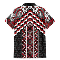 Maori Tukutuku Taniko Motifs Family Matching Mermaid Dress and Hawaiian Shirt Red Poutama Mix Kowhaiwhai LT7 - Polynesian Pride