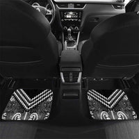Maori Tukutuku Taniko Motifs Car Mats Black Poutama Mix Kowhaiwhai LT7 Set 2pcs - Back Black - Polynesian Pride