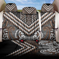 Maori Tukutuku Taniko Motifs Back Car Seat Cover Brown Poutama Mix Kowhaiwhai
