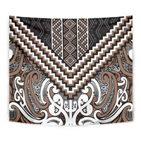 Maori Tukutuku Taniko Motifs Tapestry Brown Poutama Mix Kowhaiwhai