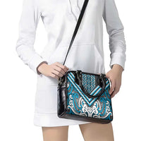 Maori Tukutuku Taniko Motifs Shoulder Handbag Turquoise Poutama Mix Kowhaiwhai LT7 - Polynesian Pride