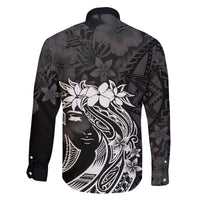 Polynesian Women's Day Family Matching Off Shoulder Short Dress and Hawaiian Shirt Plumeria Passion - Black LT7 - Polynesian Pride
