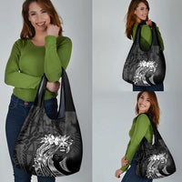 Polynesian Women's Day Grocery Bag Plumeria Passion - Black