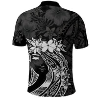 Polynesian Women's Day Polo Shirt Plumeria Passion - Black LT7 - Polynesian Pride