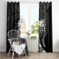 Polynesian Women's Day Window Curtain Plumeria Passion - Black LT7 - Polynesian Pride