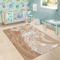 Polynesian Women's Day Area Rug Plumeria Passion - Beige LT7 - Polynesian Pride