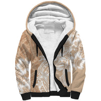 Polynesian Women's Day Sherpa Hoodie Plumeria Passion - Beige LT7 Unisex Beige - Polynesian Pride